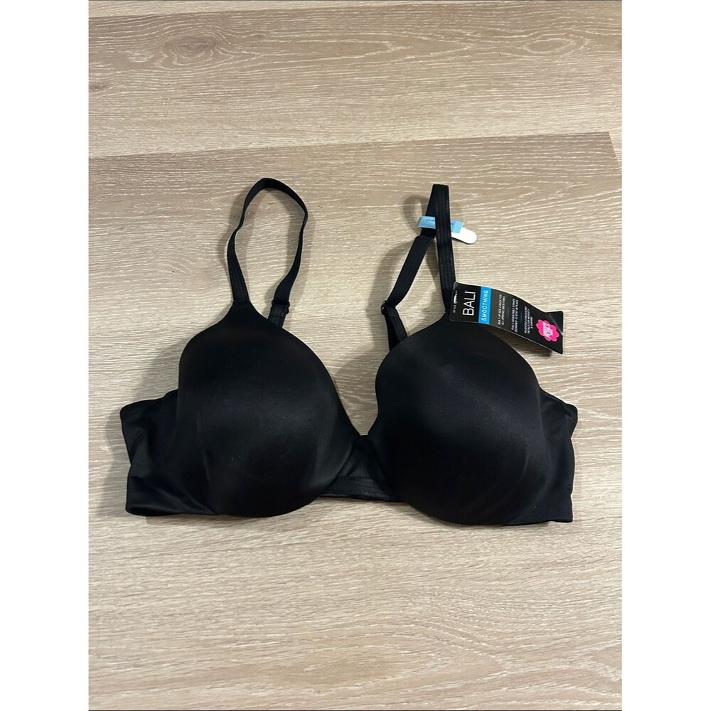 Bali Black Smoothing One Smooth U Collection T-Shirt Bra Sz 34C